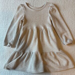 Cat & Jack Cream Textured Knit Dress, ss 3T